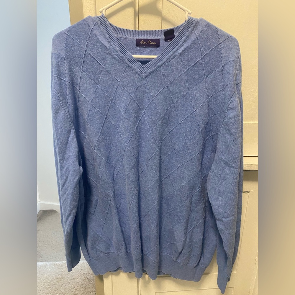 Alan Flusser Light Blue V Neck XL